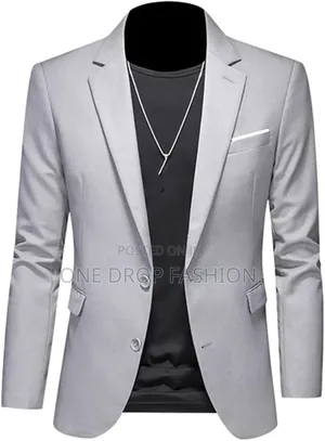 Grey/Cream Men Blazer/Coats18321