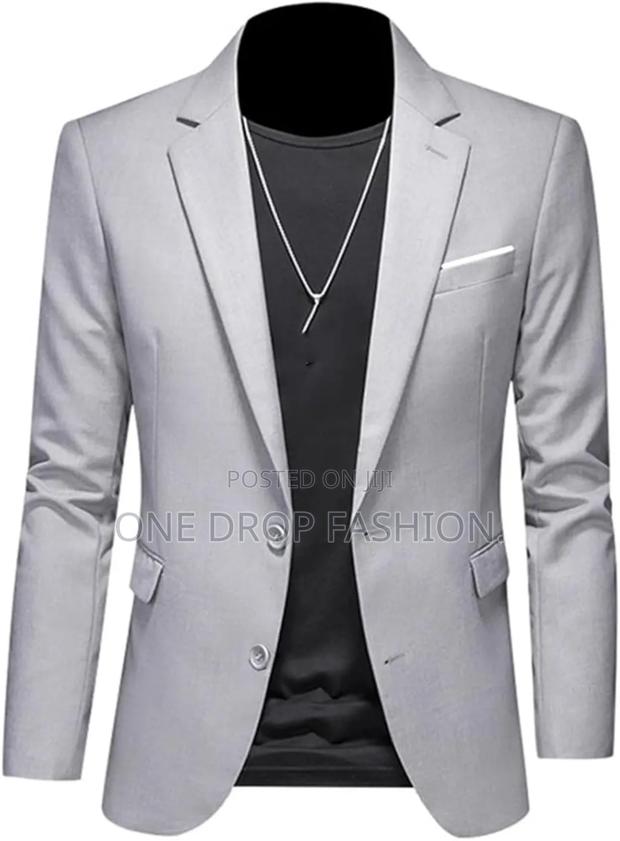 Grey/Cream Men Blazer/Coats18321 - thumbnail 2