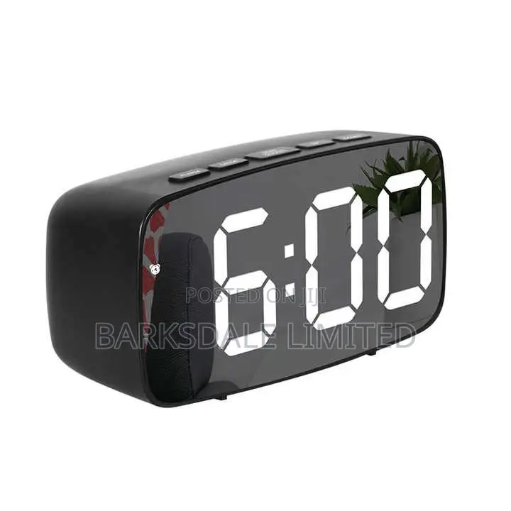 Digital Oval Mirror Surface Clock Led Electronic Alarm