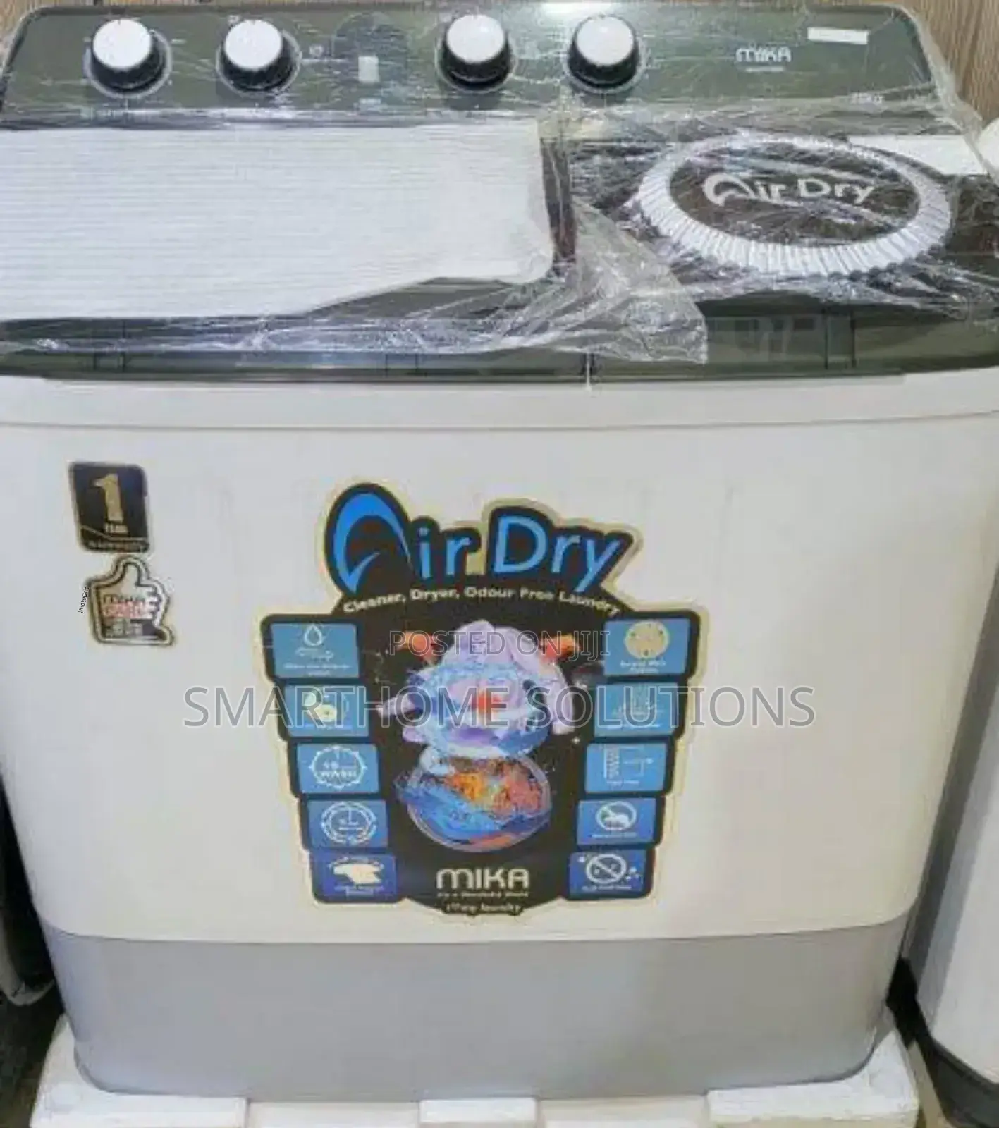 Mika Twin Tub Washing Machine, 10kg - White M/W10