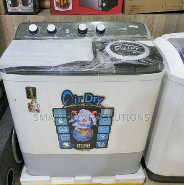Mika Twin Tub Semi Auto Washing Machine, 10kg - White M/W10