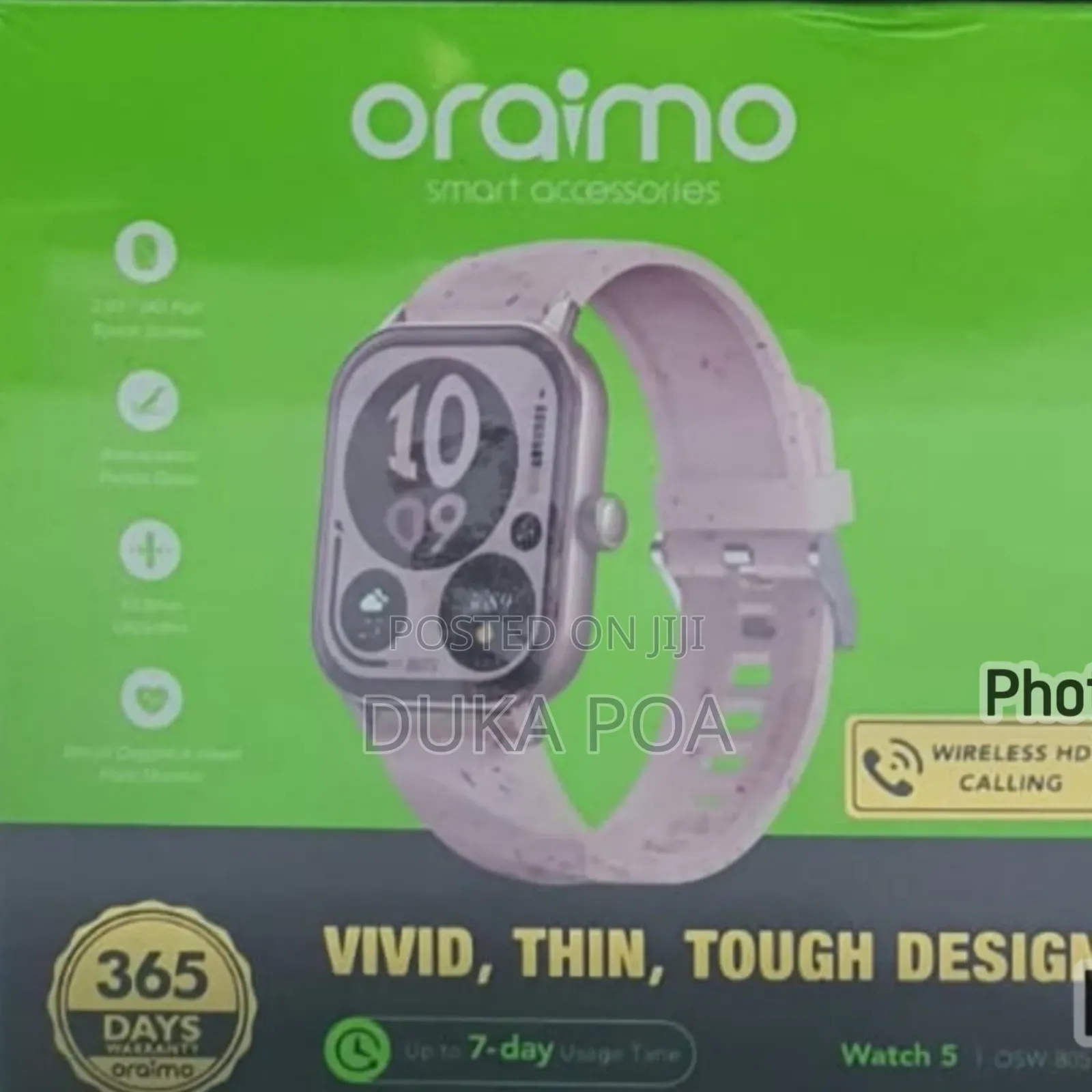 Pink Oraimo Watch 5 Osw-805 2.01" Hd Panda Glass Watch
