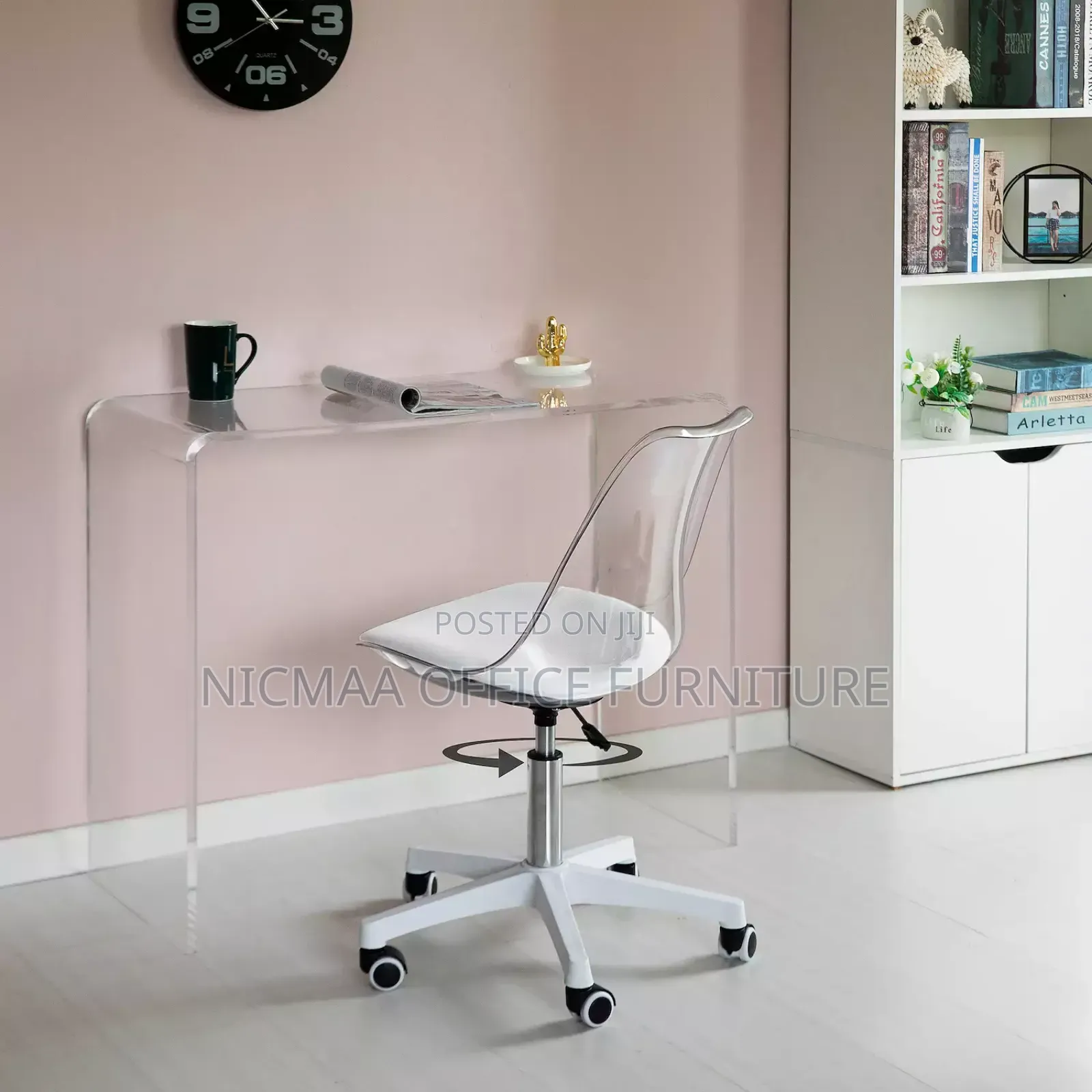 Transparent Eames Office Seat (Padded)