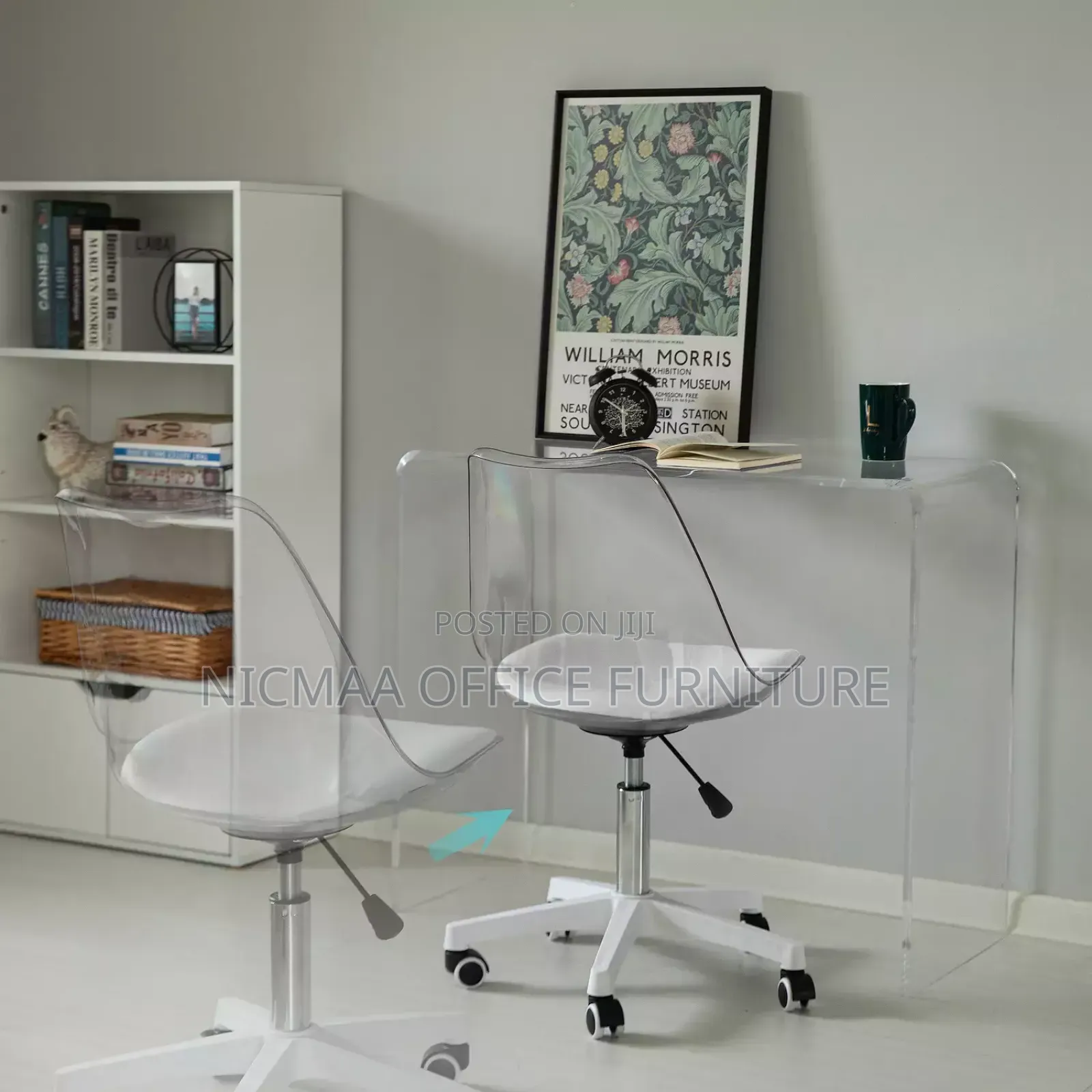 Transparent Eames Office Seat (Padded)