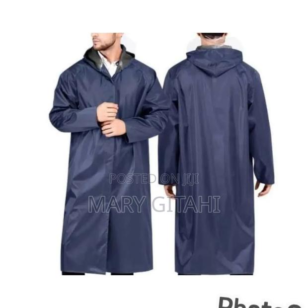 Navy Blue Quality Heavy RaincoatsPlain - thumbnail 3