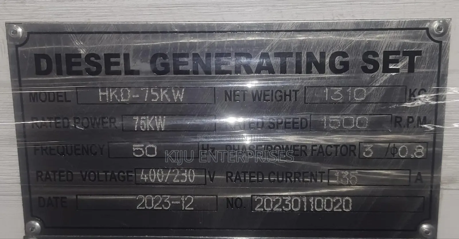 Hisaki Generator 93.75kva
