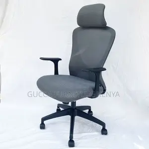 Office Chairs:Grey Mesh Back Office Chair With Headrest