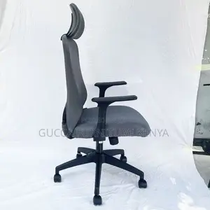 Office Chairs:Grey Mesh Back Office Chair With Headrest