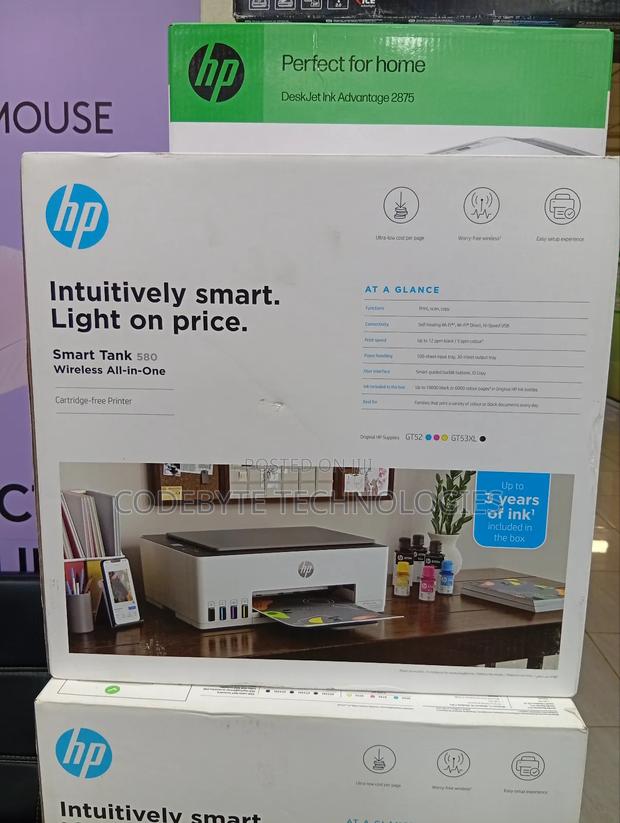 Color Wireless Ink Printer Hp Smart Tank 580 Aio Wifi - main view