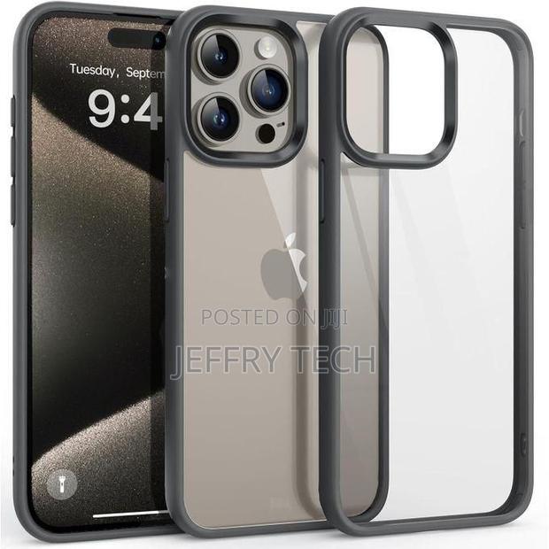 Hard Back With Silicone Frame Case for iPhone 16 Pro Max