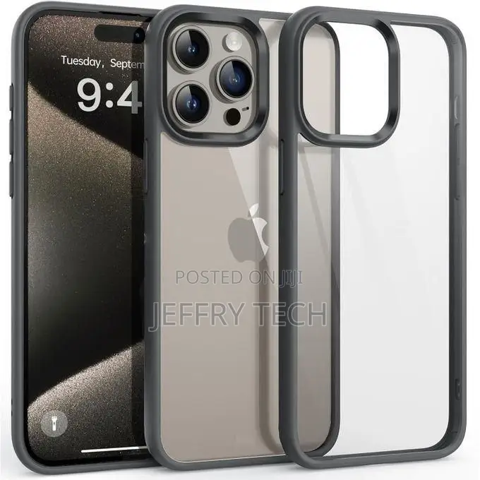 Hard Back With Silicone Frame Case for iPhone 16 Pro Max