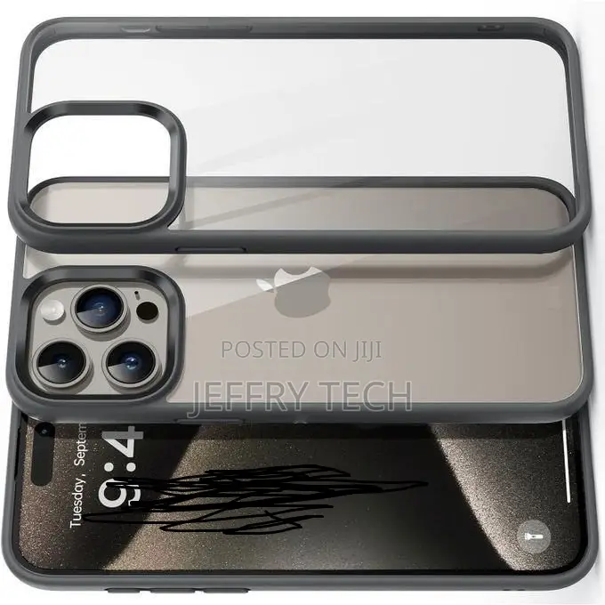 Hard Back With Silicone Frame Case for iPhone 16 Pro Max