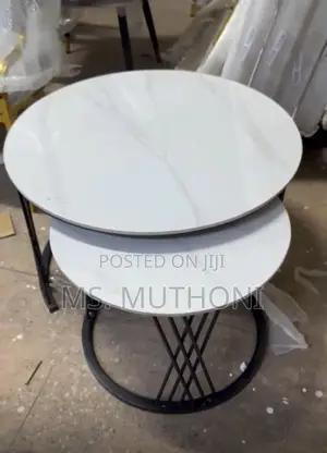 White Modern Luxury 2in1 Marble Nesting Tables.