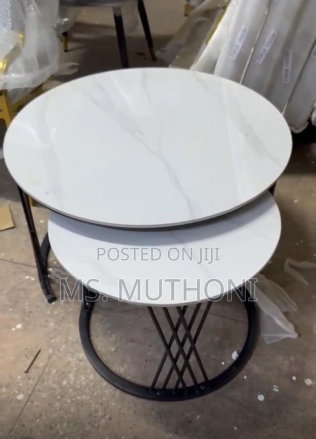 White Modern Luxury 2in1 Marble Nesting Tables. - thumbnail 3