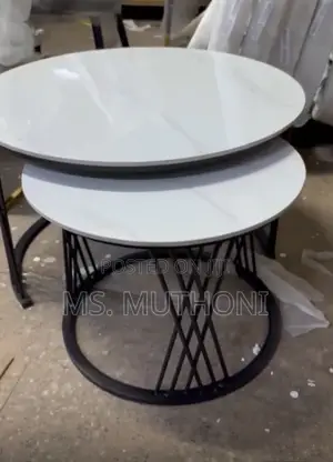 White Modern Luxury 2in1 Marble Nesting Tables.