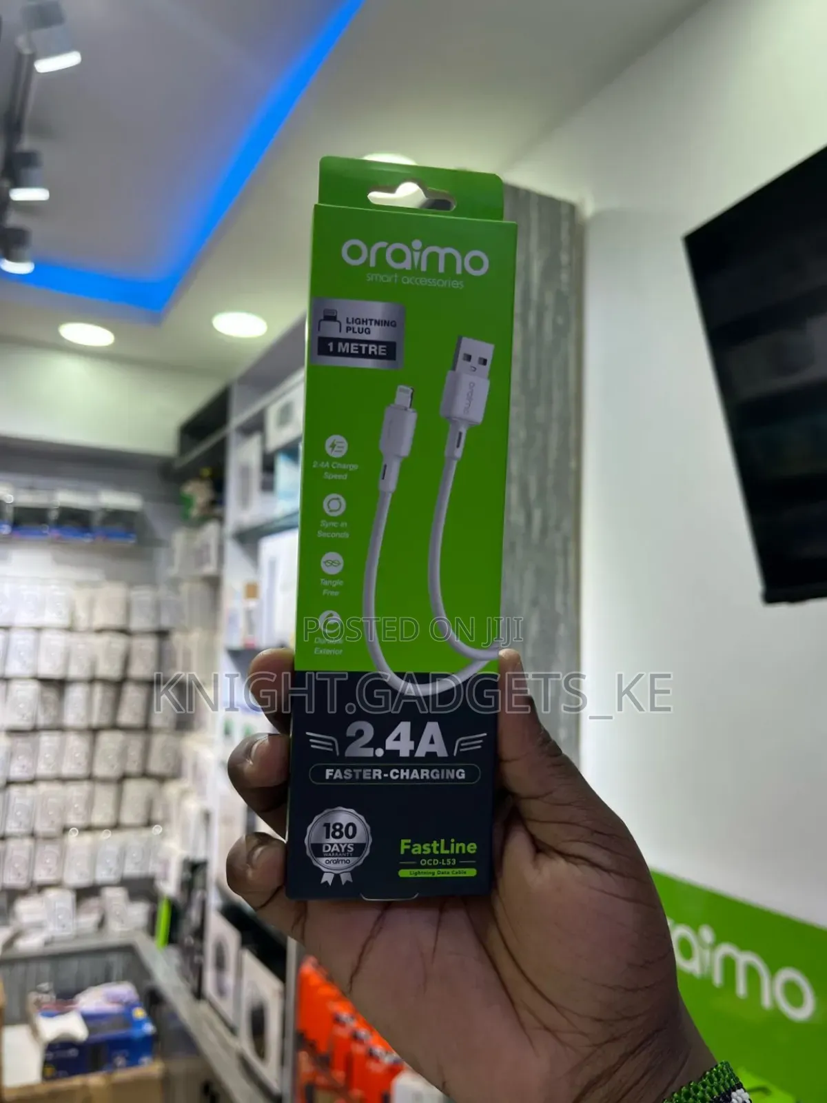 Blue Usb to Lightning Oraimo Cable !