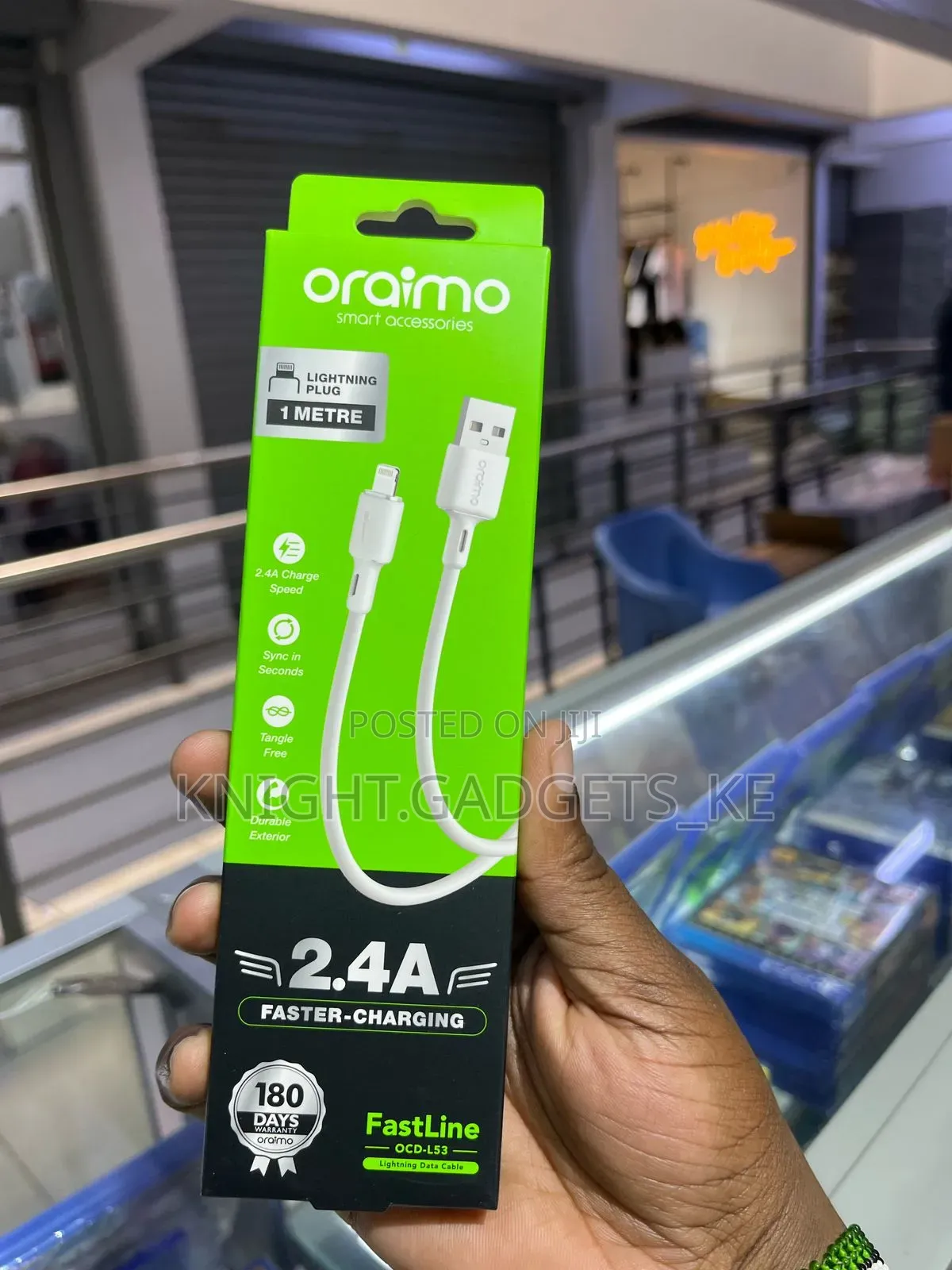 Blue Usb to Lightning Oraimo Cable !