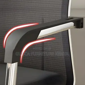 Office Chairs:Mesh Chair With Silver Frame and Armrests