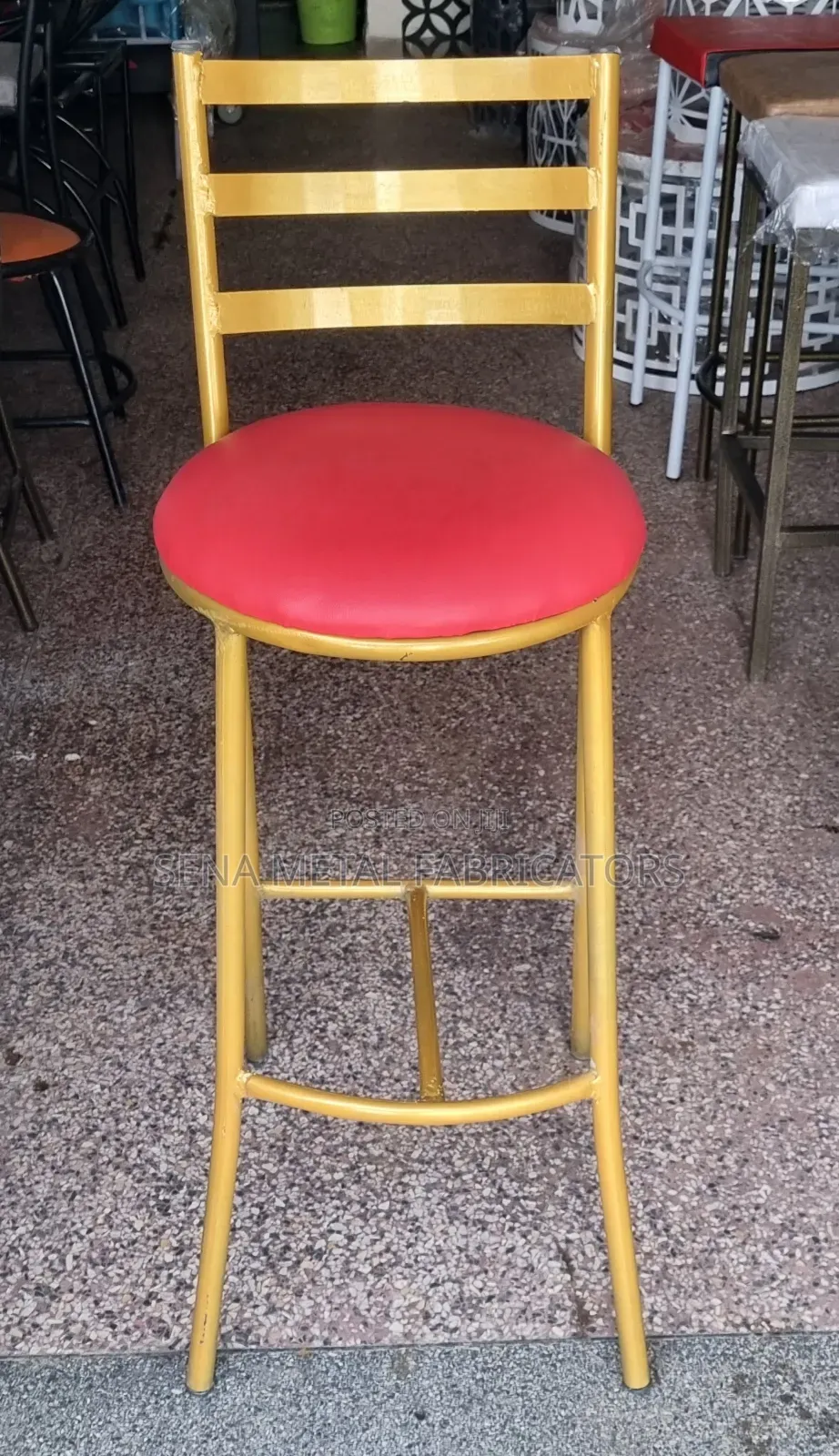 Gold High Stools With Powder-Coating Finish