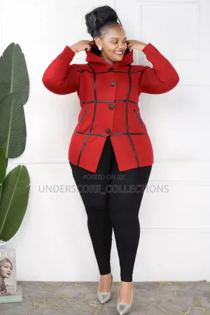 Red Sweater With Leather Stripes