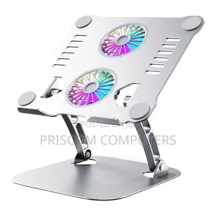 Metallic Laptop/ Tablet Stand With Dual Cooling Fans