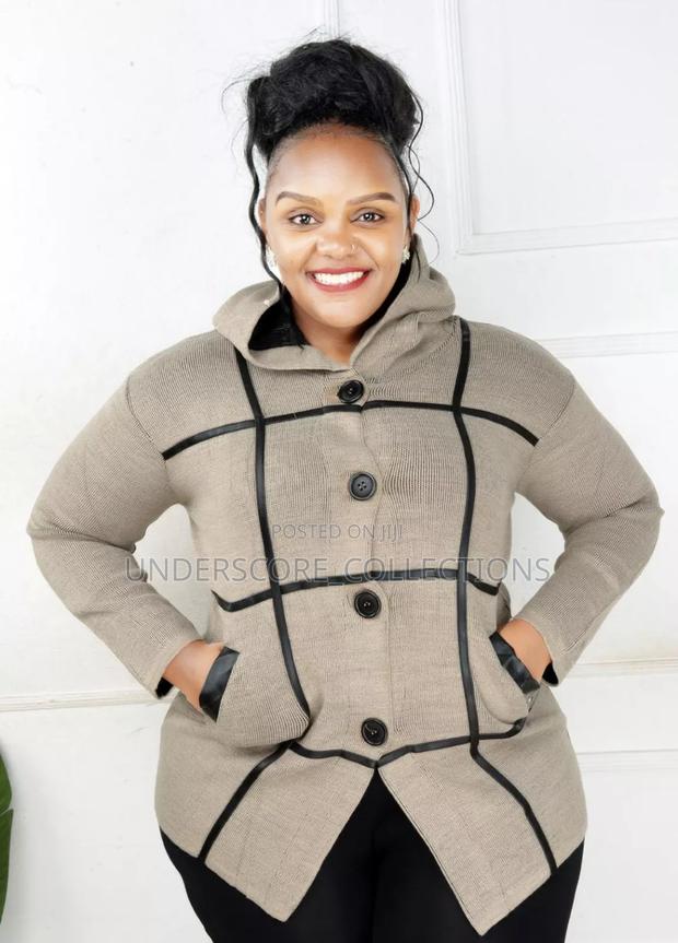 Brown Sweaters With Leather Strips - main view