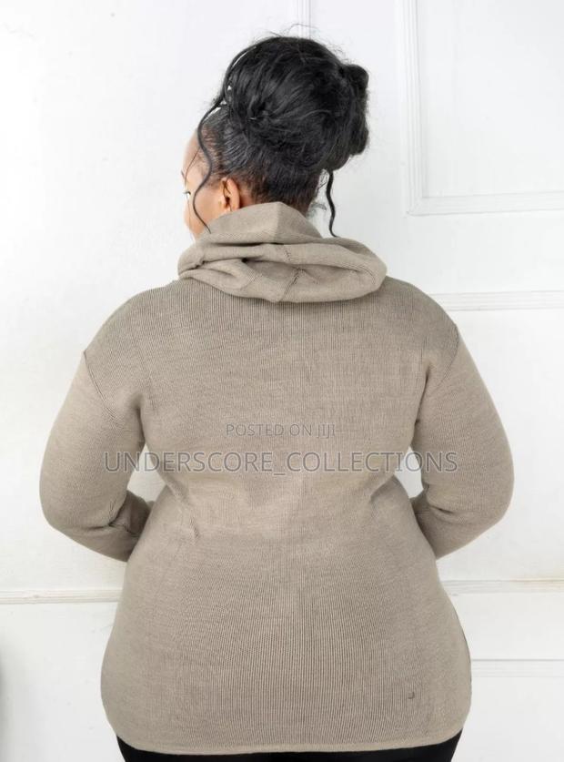 Brown Sweaters With Leather Strips - thumbnail 2