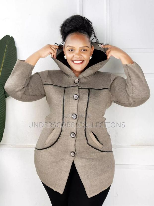 Brown Sweaters With Leather Strips - thumbnail 3