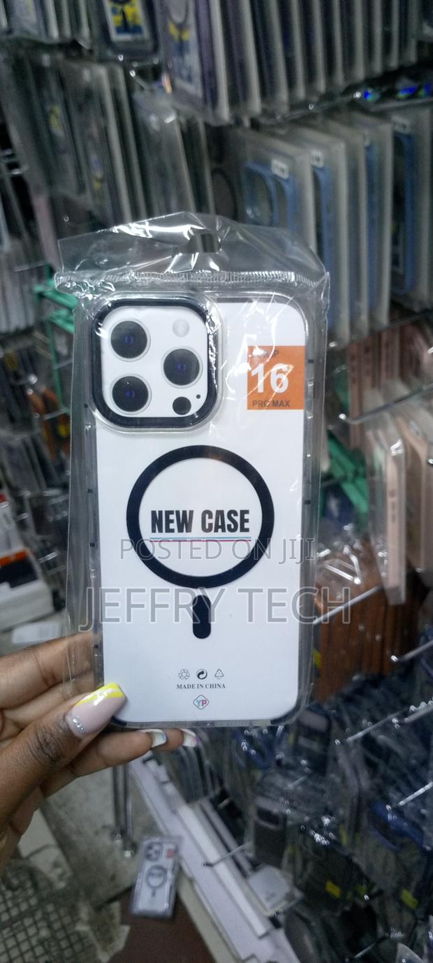 Black Magsafe Clear Phone Case for iPhone 16 Pro Max - main view