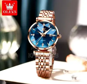 Olevs Rosegold Blue Watch★ Olevs Ladies Watch / Date Display