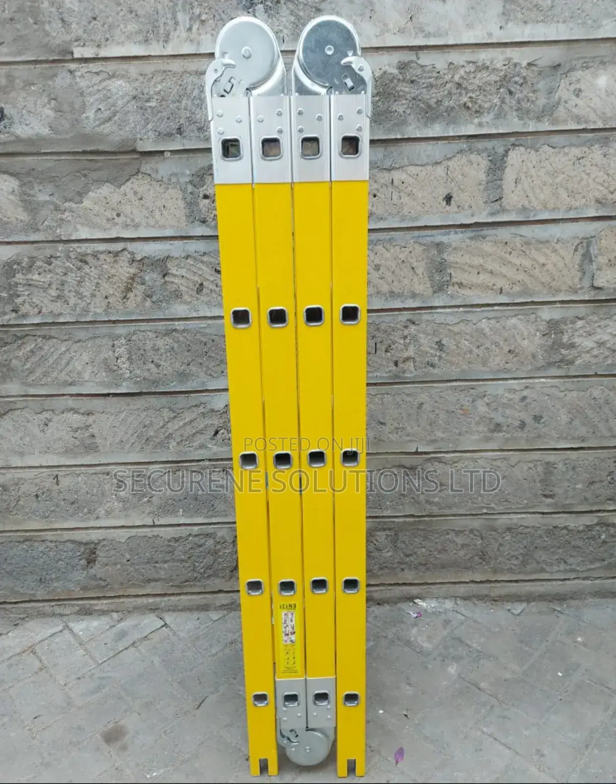 Yellow and Silver 4x5 Fibreglass Multipurpose Folding Ladder