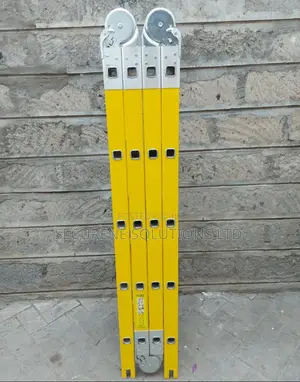 Yellow and Silver 4x5 Fibreglass Multipurpose Folding Ladder