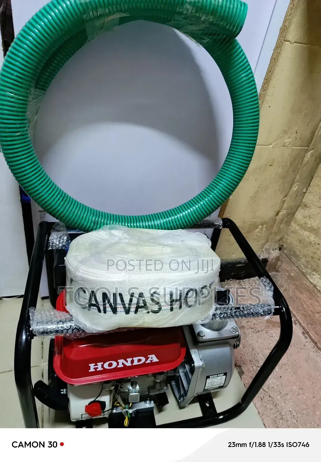Honda Water Pump 2", Canvas Pipe 30m and Suction Pipe