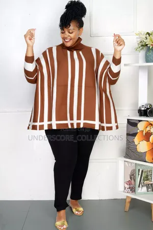 White/Brown Striped Ponchos