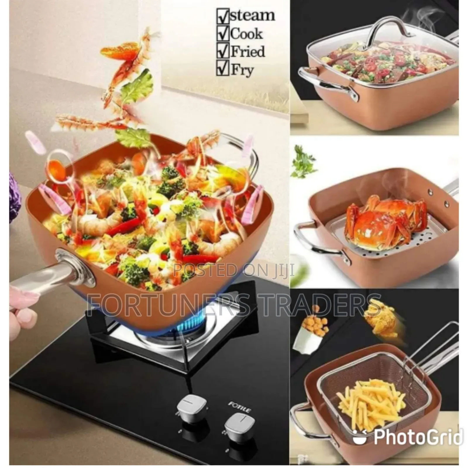 Deep Frying Copper Pan