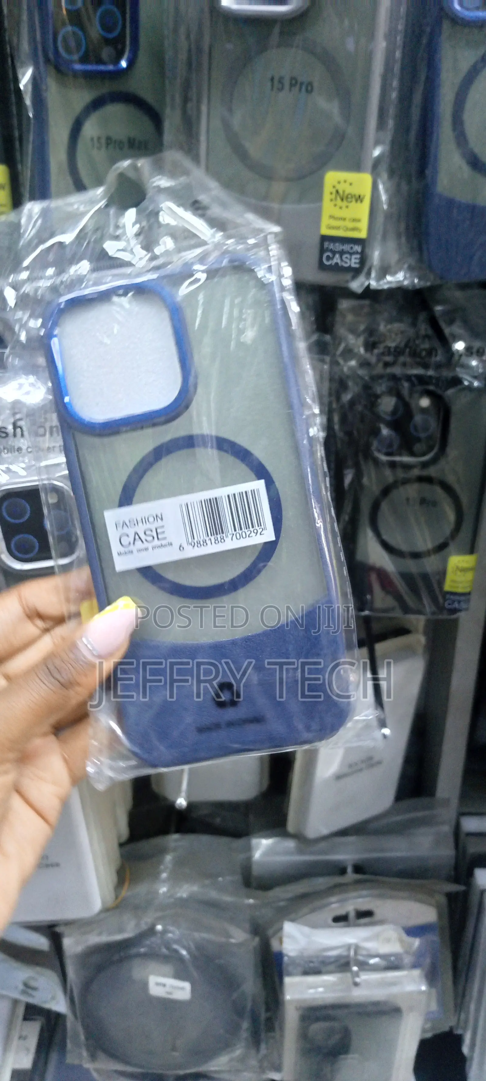 Blue iPhone 16 Series Luxury Bottom Cut Magsafe Back Cover