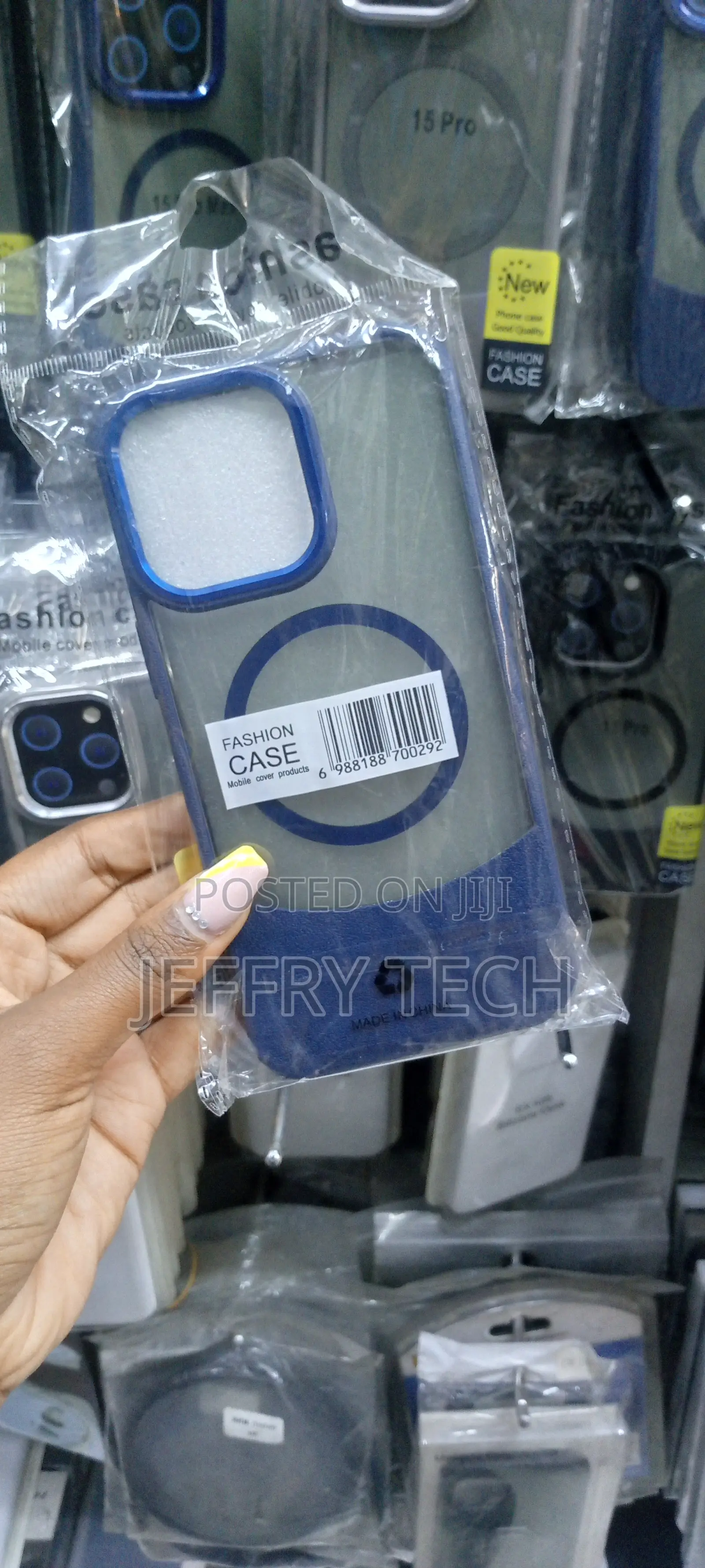 Blue iPhone 16 Series Luxury Bottom Cut Magsafe Back Cover