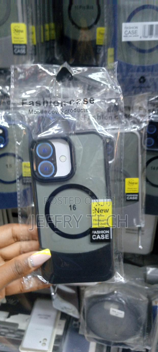 Black iPhone 16 Series Luxury Bottom Cut Magsafe Back Cover - main view