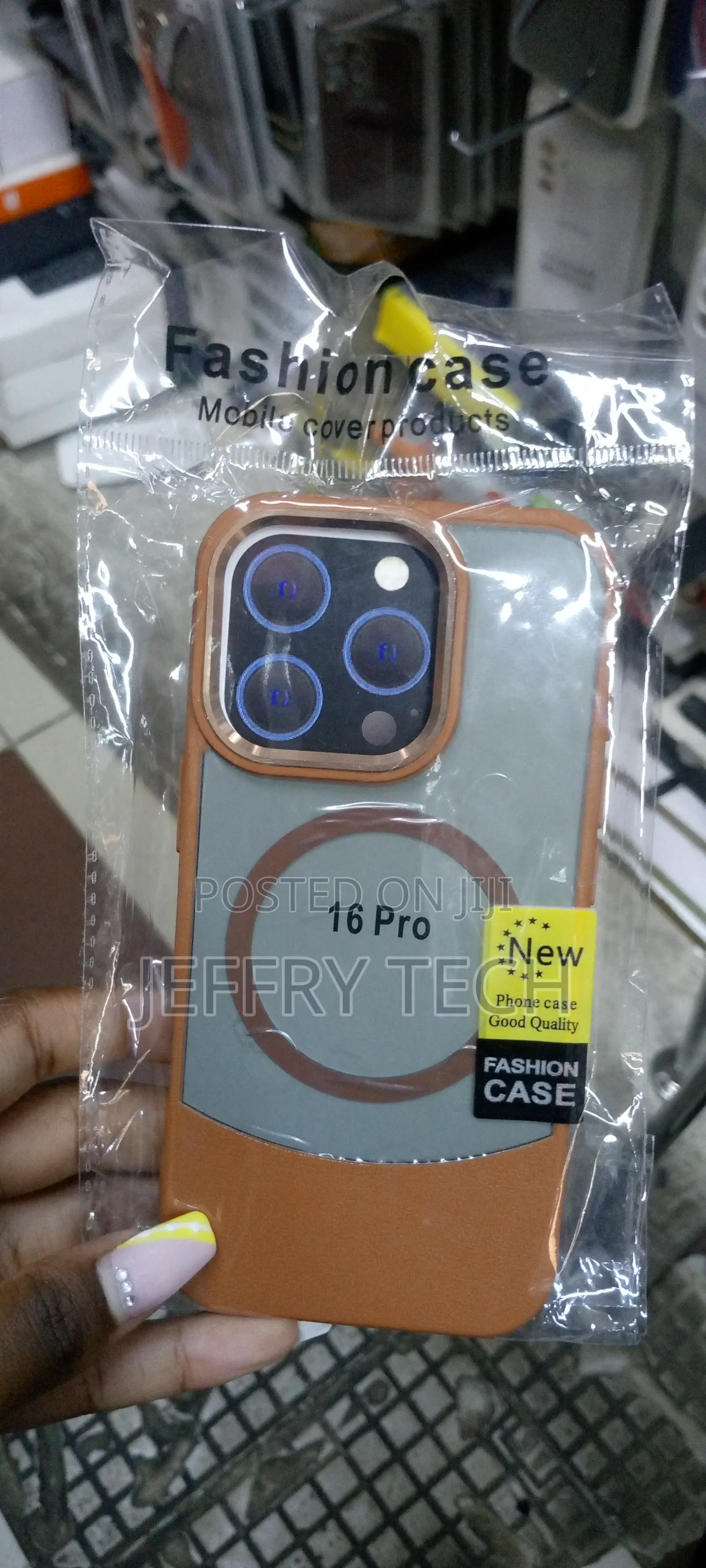 iPhone 16 Pro Luxury Bottom Cut Magsafe Back Cover-Orange