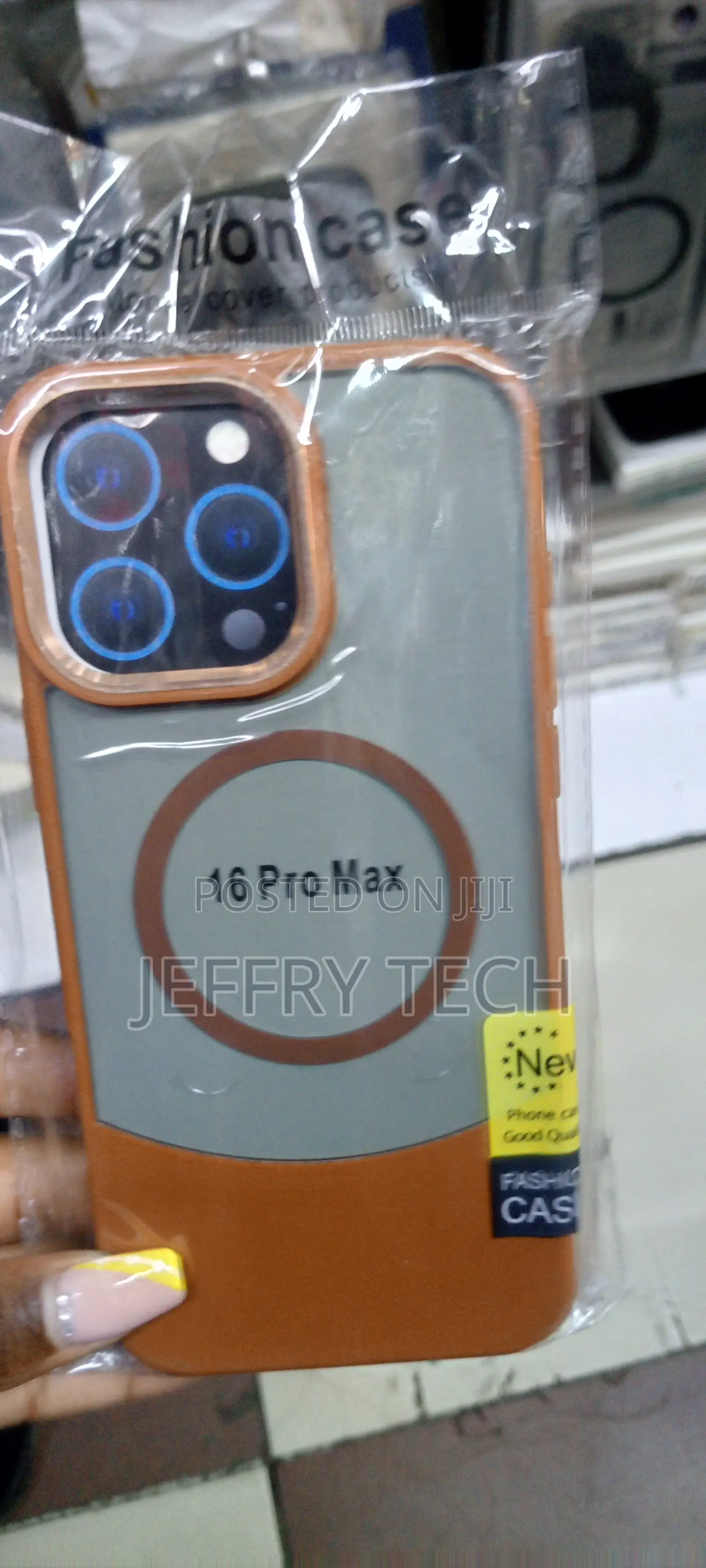 iPhone 16 Pro Max Luxury Bottom Cut Magsafe Back Cover-Orang