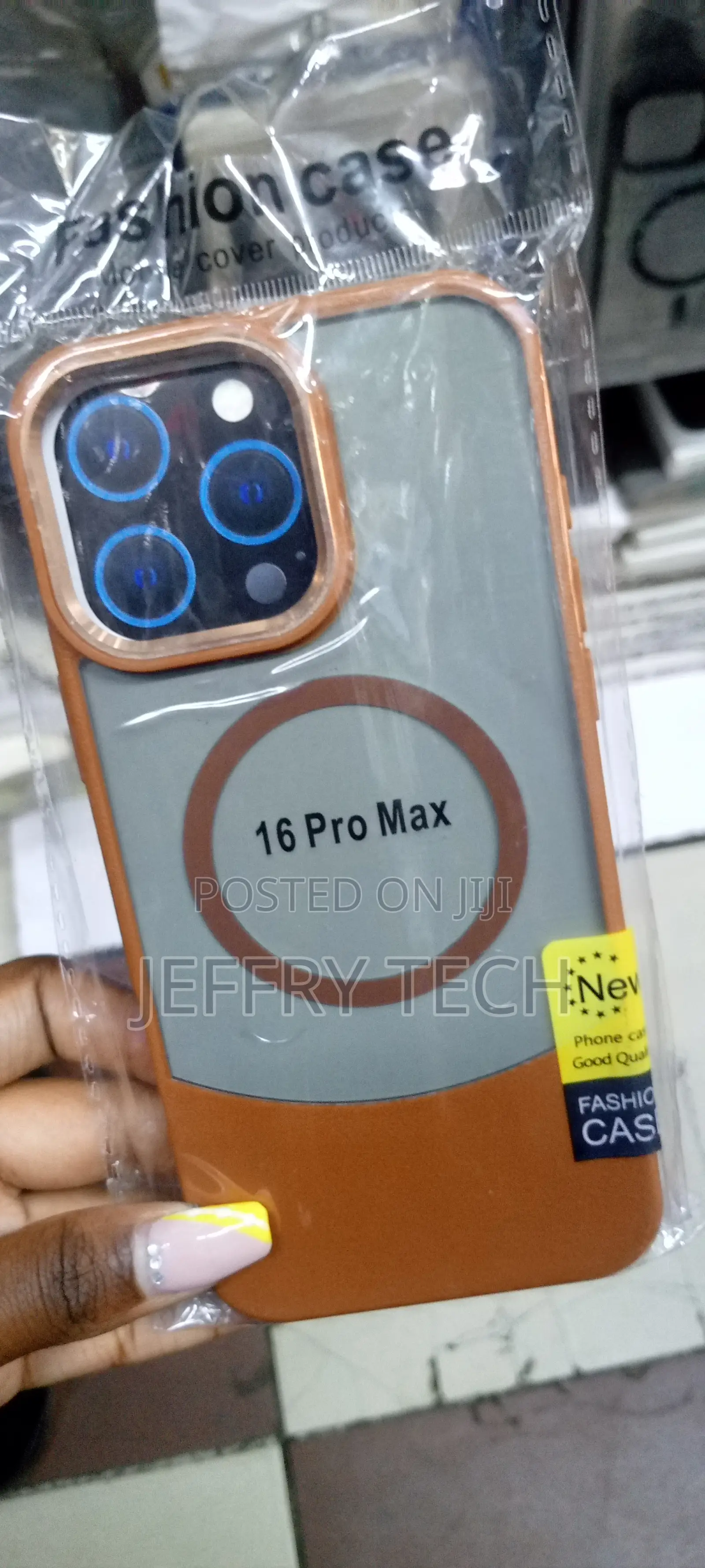 iPhone 16 Pro Max Luxury Bottom Cut Magsafe Back Cover-Orang