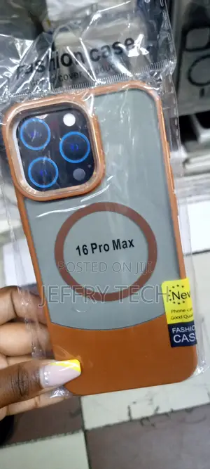 iPhone 16 Pro Max Luxury Bottom Cut Magsafe Back Cover-Orang