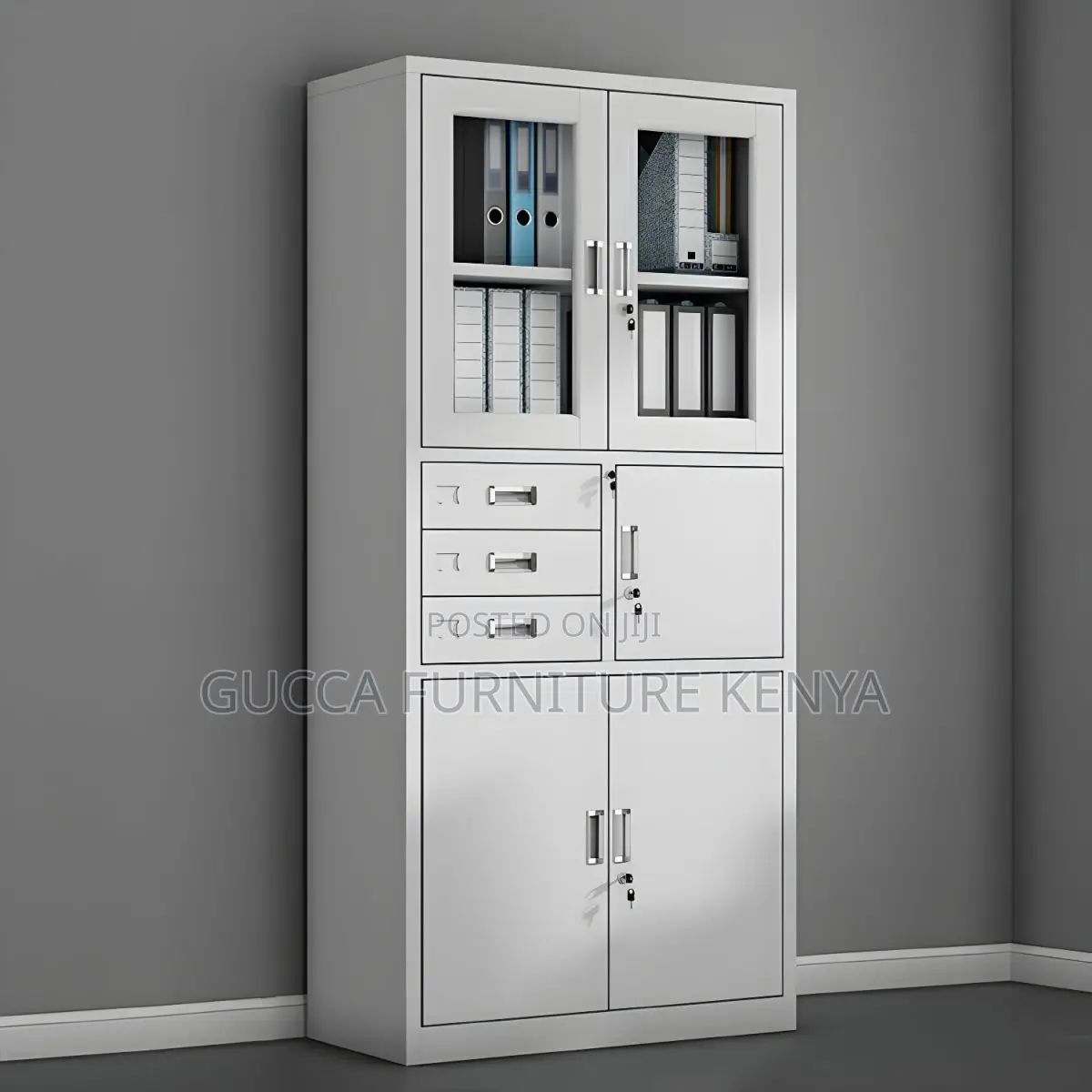 Cabinets:Secure White Metal Modern Filing Cabinet With Lock