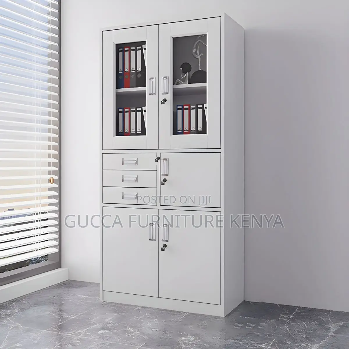 Cabinets:Secure White Metal Modern Filing Cabinet With Lock