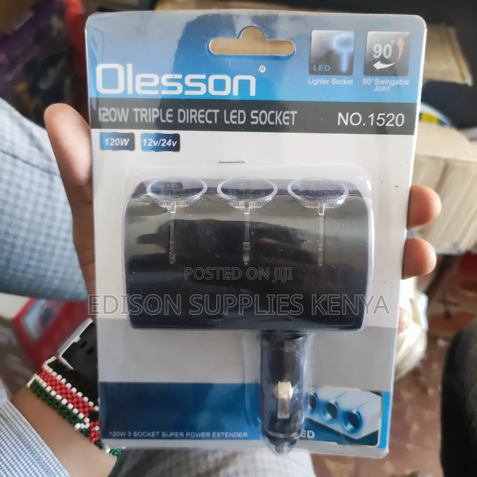 Olesson Triple Led Socket Car Socket Extension Extenders
