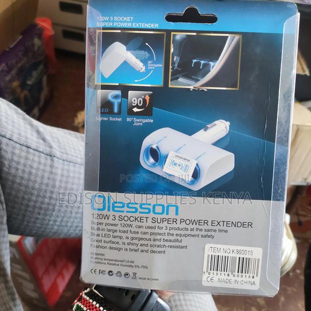 Olesson Triple Led Socket Car Socket Extension Extenders - thumbnail 5