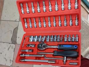 Portable 1/4" Dr Socket Wrench Set Socket Bits and Extension - thumbnail 2