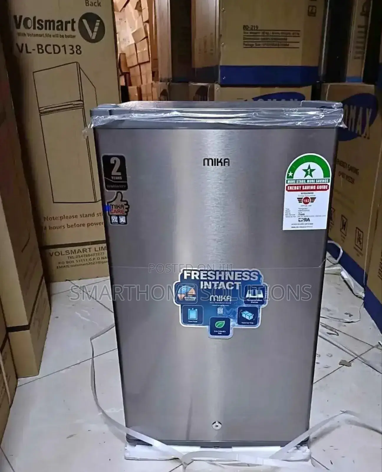 Refregirator Mika 92ltrs, Direct Cool; Dark Silver- In Stock