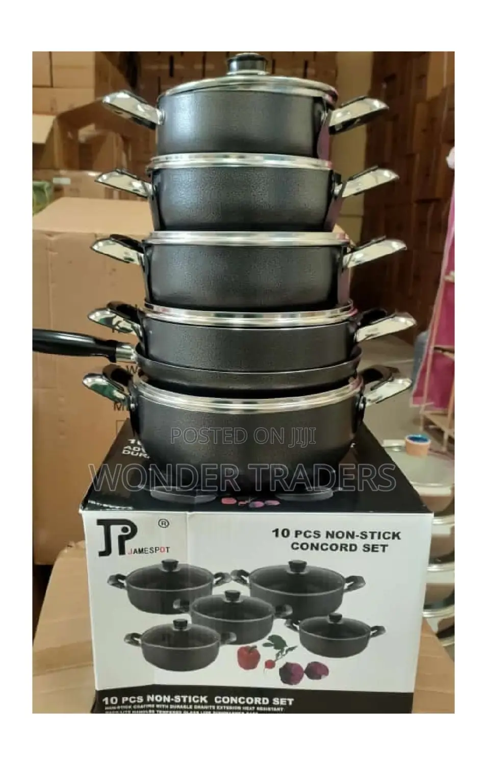 10 Pieces Jp Non Stick Cookware Set .