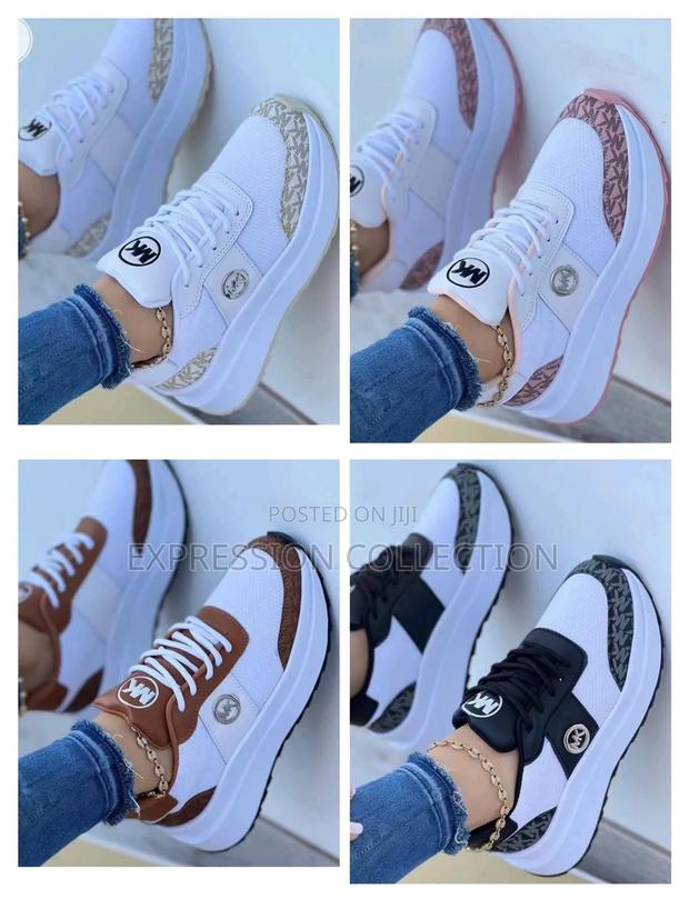 Ladies Quality White Themed Sneakers